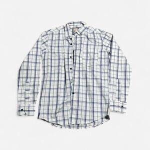 ESprit white checkered medium size long sleeve Button down shirt